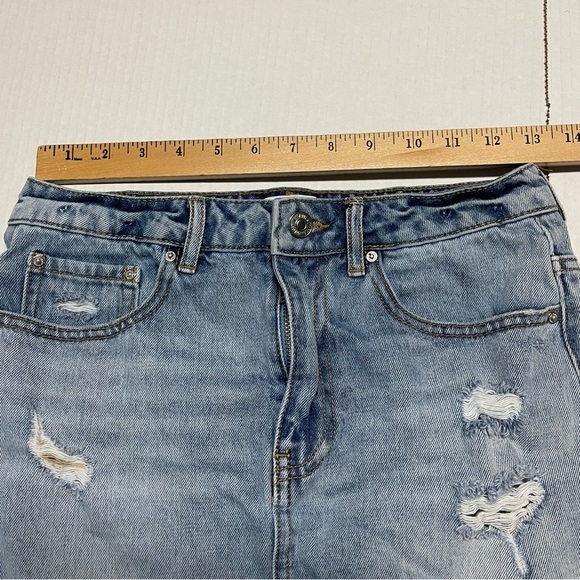 Forever 21 Distressed Denim Skirt - Picture 6 of 7